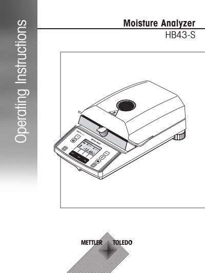 Operating Instructions Moisture Analyzer HB43